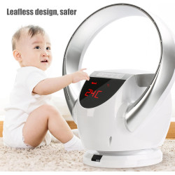 Ventilateur mural sans pales avec télécommande, ventilateur électrique silencieux à économie d'énergie, vent à 8 vitesses, grand