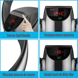 Ventilateur mural sans pales avec télécommande, ventilateur électrique silencieux à économie d'énergie, vent à 8 vitesses, grand