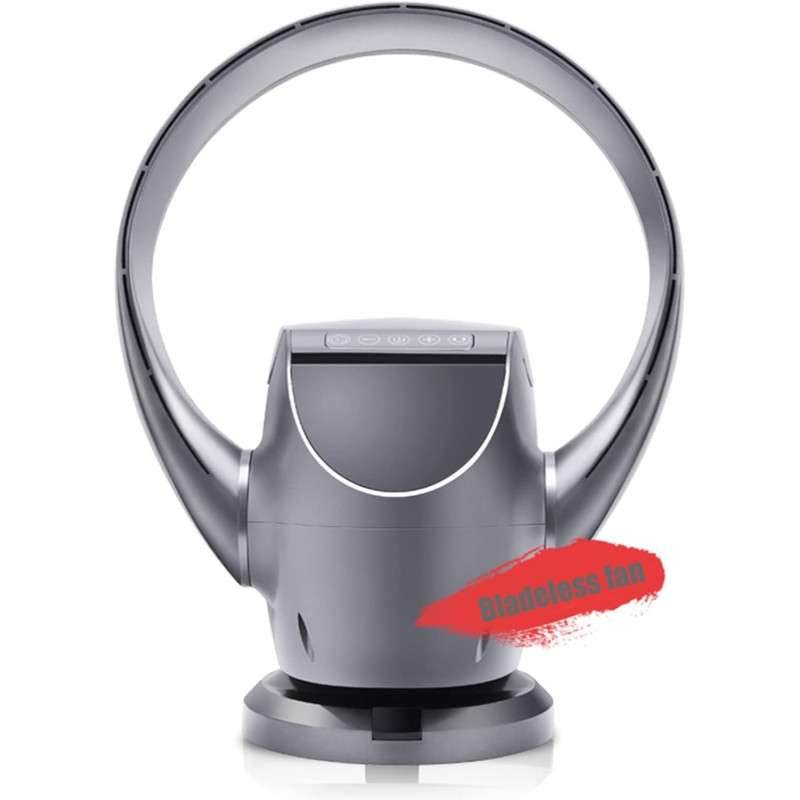 Ventilateur mural sans pales avec télécommande, ventilateur électrique silencieux à économie d'énergie, vent à 8 vitesses, grand