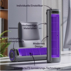 HoldOneLight Ventilateur mural sans fil original avec 3 vitesses – silencieux et portable, montage mural possible, idéal pour la