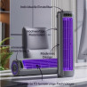 HoldOneLight Ventilateur mural sans fil original avec 3 vitesses – silencieux et portable, montage mural possible, idéal pour la