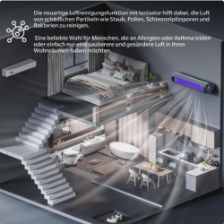 HoldOneLight Ventilateur mural sans fil original avec 3 vitesses – silencieux et portable, montage mural possible, idéal pour la