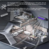 HoldOneLight Ventilateur mural sans fil original avec 3 vitesses – silencieux et portable, montage mural possible, idéal pour la