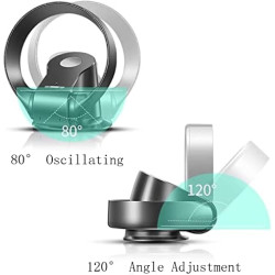 Ventilateur Mural Avec Télécommande, Ventilateur Sans Pales De 35,7 Cm, Ventilateur De Bureau De 26 W, Ventilateur Sur Pied Osci