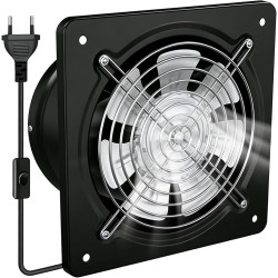 PORFOYO 150 Mm Extracteur D'air Chaud, Ventilateur Extracteur D'air, Ventilateur Mural, 600 M³/H, Valve Anti-Retour, Issant, Sil