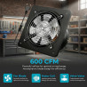 PORFOYO 150 Mm Extracteur D'air Chaud, Ventilateur Extracteur D'air, Ventilateur Mural, 600 M³/H, Valve Anti-Retour, Issant, Sil