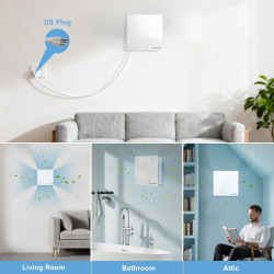 Ventilateur mural HEPA à travers le mur - Moteur EC ultra silencieux avec WiFi/télécommande, fournit une entrée d'air frais, un 