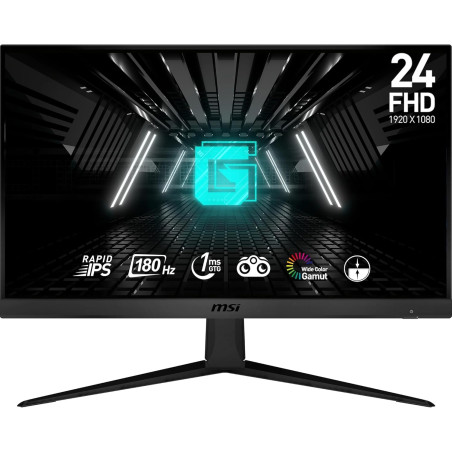 MSI G2412F écran Gaming FHD 23,8" - 1920 x 1080 Dalle Rapid IPS, 180 Hz / 1ms (GtG), Gamme de Couleurs sRGB 107%, Adaptive Sync 