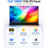 Yodoit Écran Portable 15,6", 1920 × 1080 FHD Moniteur IPS Display HDMI USB Type C avec Haut-parleurs Intégrés pour PC/MacBook/Or