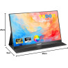 Yodoit Écran Portable 16", 1920 × 1200 FHD Moniteur Portable IPS 100% SRGB Display HDMI USB Type C Ecran avec Haut-parleurs Inté