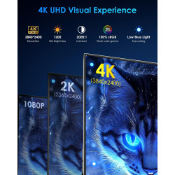 Yodoit Écran Portable 16" 4K 1200 Nits, 3840 x 2400 UHD Moniteur Portable IPS Contraste 2000:1 Display HDMI USB Type C HDR Ecran