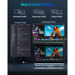 Yodoit Écran Portable 16,1" 144 Hz, 1920 × 1080 FHD Moniteur IPS 100% SRGB Display HDMI USB Type C avec Haut-parleurs Intégrés p