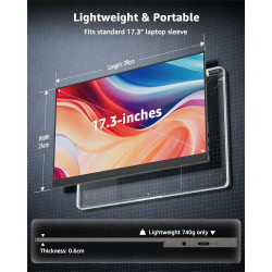 Yodoit Écran Portable 17,3" 2,5K, QHD 180Hz IPS 2560 x 1440 Ecran 16:9 avec Port USB Type C HDMI Haut-parleurs Intégrés et Smart