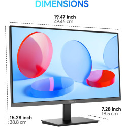 KOORUI E2212F Moniteur FHD de 22 pouces, Gaming 100Hz, Écrans d'ordinateur VA, Écran PC 1080p, Synchronisation adaptative, 5ms, 