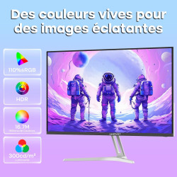 Amzfast 24 Pouces Ecran PC Gamer- 200Hz, FHD 1920x1080, Fast IPS Écran, 1ms MPRT, 80% DCI-P3, 110% sRGB, Anti-Lumière Bleue, HDR