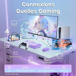 Amzfast 24 Pouces Ecran PC Gamer- 200Hz, FHD 1920x1080, Fast IPS Écran, 1ms MPRT, 80% DCI-P3, 110% sRGB, Anti-Lumière Bleue, HDR