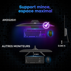 Amzfast 25 Pouces Ecran PC Gamer- 200Hz, FHD 1080P, Fast IPS Moniteur, 124% sRGB, Haut-parleurs Intégrés, 1ms MPRT, Anti-Lumière