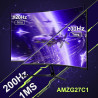 Amzfast incurvé ecran 27 pouces 200hz, moniteur fhd (1920x1080), 1ms mprt, incurvé de jeu 1500r,low bleu light, adapive sync, hd