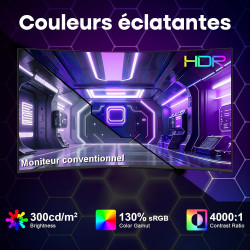 Amzfast incurvé ecran 27 pouces 200hz, moniteur fhd (1920x1080), 1ms mprt, incurvé de jeu 1500r,low bleu light, adapive sync, hd