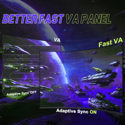 Amzfast incurvé ecran 27 pouces 200hz, moniteur fhd (1920x1080), 1ms mprt, incurvé de jeu 1500r,low bleu light, adapive sync, hd