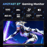 Amzfast 27 Pouces Gaming Ecran QHD 2560x1440 200Hz, Fast IPS Moniteur, sRGB 132%, HDR 450cd/m², Haut-parleurs Intégrés, 1ms MPRT