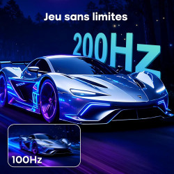 Amzfast 27 Pouces Gaming Ecran QHD 2560x1440 200Hz, Fast IPS Moniteur, sRGB 132%, HDR 450cd/m², Haut-parleurs Intégrés, 1ms MPRT