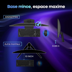Amzfast 27 Pouces Gaming Ecran QHD 2560x1440 200Hz, Fast IPS Moniteur, sRGB 132%, HDR 450cd/m², Haut-parleurs Intégrés, 1ms MPRT