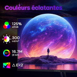 Amzfast Écran PC Gamer Incurvé 32 Pouces, QHD, 180Hz, 1MS MPRT, 1500R, AI Cross Hair, Adaptive Sync, Anti-Lumière Bleue, HDR, HD