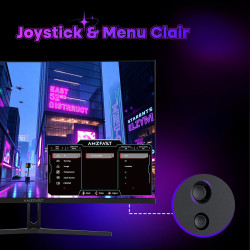 Amzfast Écran PC Gamer Incurvé 32 Pouces, QHD, 180Hz, 1MS MPRT, 1500R, AI Cross Hair, Adaptive Sync, Anti-Lumière Bleue, HDR, HD