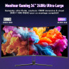Amzfast Ecran PC Gamer Incurvé 34 Pouces, 240Hz, UWQHD 3440x1440 (21:9), 1 ms MPRT, Eyes Care, sRGB 130%, Adaptive Sync, HDR, HD