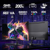Amzfast Écran PC Gaming 27 Pouces Incurvé, 2K QHD(2560 x 1440), 200Hz Moniteur, 1ms MPRT, 1500R, sRGB 134%, Adpative Sync, HDR40