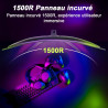 Amzfast 32 Pouces FHD 240HZ Incurve PC Ecran, 1MS MPRT, Adaptive Sync, sRGB 125%, HDR, Anti-Scintillement, Faible Lumière Bleue,