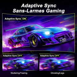 Amzfast 32 Pouces FHD 240HZ Incurve PC Ecran, 1MS MPRT, Adaptive Sync, sRGB 125%, HDR, Anti-Scintillement, Faible Lumière Bleue,