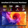 Amzfast écran pc gaming 27 pouces incurvé, 2k qhd(2560 x 1440), 280hz moniteur, 1ms mprt, 1500r, srgb 135%, adaptive sync, low b
