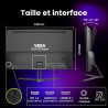Amzfast écran pc gaming 27 pouces incurvé, 2k qhd(2560 x 1440), 280hz moniteur, 1ms mprt, 1500r, srgb 135%, adaptive sync, low b