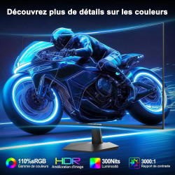 Minifire Ecran PC Gamer Incurvé 24 Pouces -160Hz, FHD 1920x1080, 1ms MPRT, 110% sRGB, 1500R, Pied en métal, Adaptive Sync VESA 1