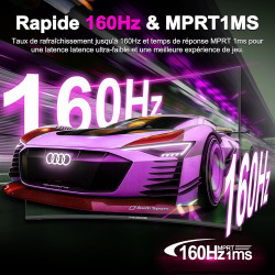 Minifire Ecran PC Gamer Incurvé 27 Pouces -160Hz, FHD 1920x1080, 1ms MPRT, sRGB110%, Écran PC Gaming 1500R, Adaptive Sync, HDMI2