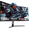 Minifire 32" Écran Gamer Incurvé QHD 2560x1440 180Hz, 1ms MPRT, 1500R, Adaptive Sync, sRGB 120%, HDR, 2X HDMI 2.0 & 2X DP 1.2, V