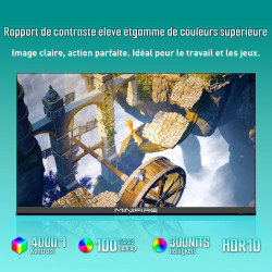 Minifire Écran PC Gamer 24 Pouces, 160Hz, FHD (1920x1080), MPRT 1ms, FreeSync, sRGB 100%, Filtre Lumière Bleue, HDMI 2.0, DP1.4,