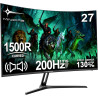 Minifire Écran PC Gamer Incurvé 27 Pouces, 200Hz, Full HD 1920x1080, 1ms MPRT, 130% sRGB, HDMI 2.0, DP 1.4, Haut-Parleurs Intégr