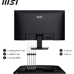 MSI Pro MP273A Écran Bureautique 27" Full HD - Dalle IPS 1920x1080, 100Hz, Confort Oculaire, Montage VESA, Haut-Parleurs Intégré