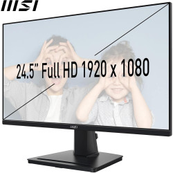 MSI Pro MP251 Écran bureautique 24,5 Pouces Full HD - Dalle IPS 1920 x 1080, 100 Hz, Confort visuel, Haut-parleurs intégrés, rég