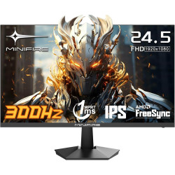 Minifire Ecran PC Gamer 24.5 Pouces,300Hz, Fast IPS, FHD 1080P, 1ms, 16:9，FreeSync, 120% sRGB, Grand Angle de Vue 178°,VESA, HDM