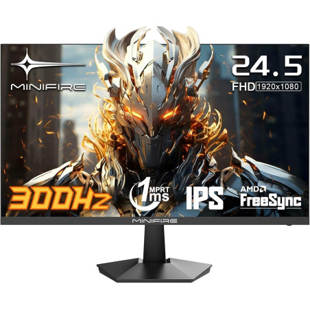 Minifire Ecran PC Gamer 24.5 Pouces,300Hz, Fast IPS, FHD 1080P, 1ms, 16:9，FreeSync, 120% sRGB, Grand Angle de Vue 178°,VESA, HDM