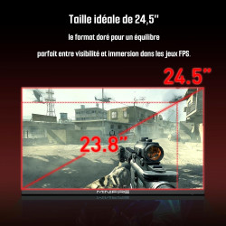 Minifire Ecran PC Gamer 24.5 Pouces,300Hz, Fast IPS, FHD 1080P, 1ms, 16:9，FreeSync, 120% sRGB, Grand Angle de Vue 178°,VESA, HDM
