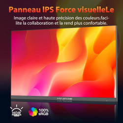 Minifire 27 Pouces Écran PC QHD（2560 x 1440） IPS 75Hz, Port USB‑C, FreeSync, 1ms, 100% sRGB, Bords Ultra‑Fins, HDMI/DP – MF27X3A