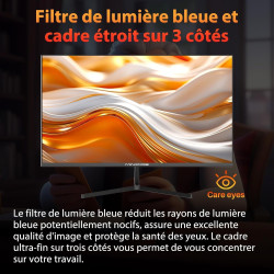 Minifire 27 Pouces Écran PC QHD（2560 x 1440） IPS 75Hz, Port USB‑C, FreeSync, 1ms, 100% sRGB, Bords Ultra‑Fins, HDMI/DP – MF27X3A
