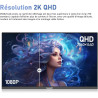 Gawfolk Écran PC 27 pouces IPS 2K QHD (2560×1440), moniteur de jeu 75Hz pour ordinateur, 1ms, Adaptive Sync, 100%sRGB, 1,07 mill