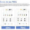 Gawfolk Écran PC 27 pouces IPS 2K QHD (2560×1440), moniteur de jeu 75Hz pour ordinateur, 1ms, Adaptive Sync, 100%sRGB, 1,07 mill