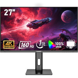 Gawfolk Écran PC 27 Pouces IPS, Moniteur de Jeu 4K UHD 160Hz, 1ms, FreeSync, 100% sRGB, Grand Angle de Vision de 178°, HDMI 2.1,